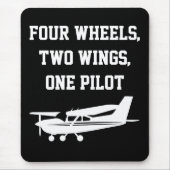 面白い「4 Wheels 2 Wings One Pilot」&クールなセスナ マウスパッド (正面)