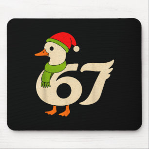 面白い 67 ガチョウ クリスマス 6 7 ミーム アヒル サンタ帽子 F マウスパッド