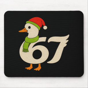 面白い 67 ガチョウ クリスマス 6 7 メーム アヒル サンタ帽子 F マウスパッド