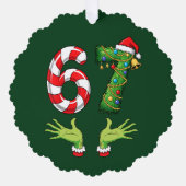 面白い「67」クリスマスオーナメント オーナメントカード (正面)