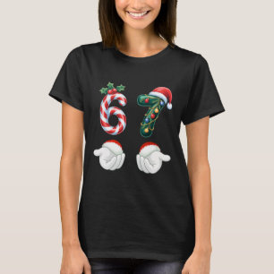面白い 67 クリスマスパジャマ Six Seven Meme 6 7 妖精 Tシャツ