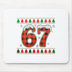 面白い 67 シックス セブン スクワッド ミーム クリスマス アグリーセーター マウスパッド