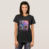 面白い 67 ミーム アライグマ 月に吠える シックス セブン Tシャツ (正面フル)