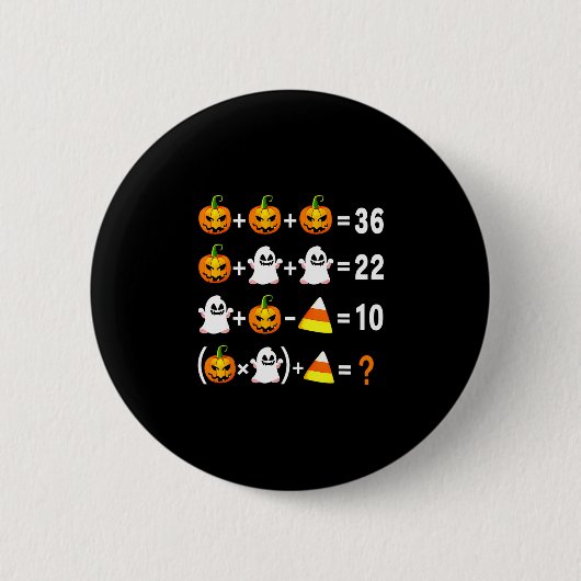 面白い 67 ミーム カボチャ おばけ 数学教師 ハロウィン 缶バッジ (正面)