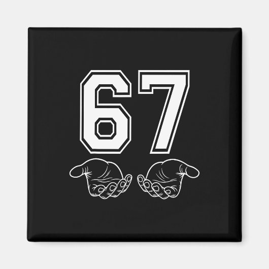面白い 67 ミーム コスチューム Six Seven ハロウィン Gen Z  マグネット (正面)