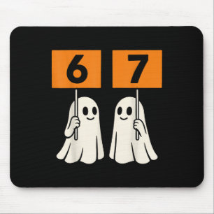 面白い 67 ミーム ハロウィン トレンディ シックス セブン ゴースト 6- マウスパッド