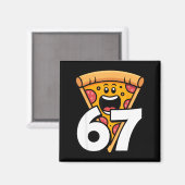 面白い 67 ミーム 六 七 ユーモア 食べ物 Zza マグネット (正面/裏面)
