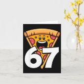 面白い 67 ミーム 六 七 幽默 食べ物 Zza カード (黄色い花)