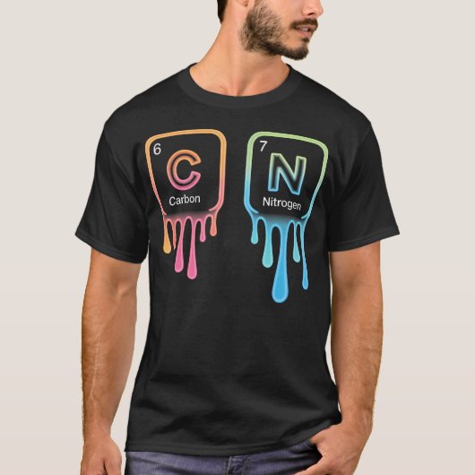 面白い 67 ミーム 科学 化学 ナード ユーモア 周期表 Tシャツ (正面)