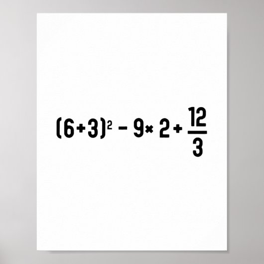 面白い 67 ミーム Pemdas 小学校の数学教師の脳 ポスター (正面)