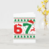 面白い 67 メメ 6 7 アグリーセーター クリスマス キッズ メンズ  カード (黄色い花)