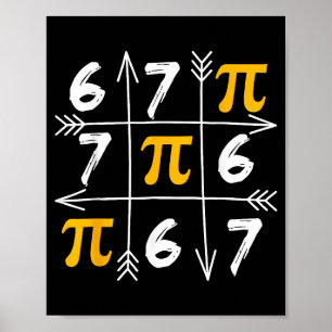面白い 67 六 七 日 3.14 数学のミーム 数字のユーモア ポスター