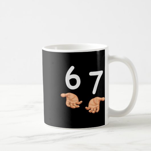 面白い 67 手 6 と 7 世代 A コーヒーマグカップ (右)
