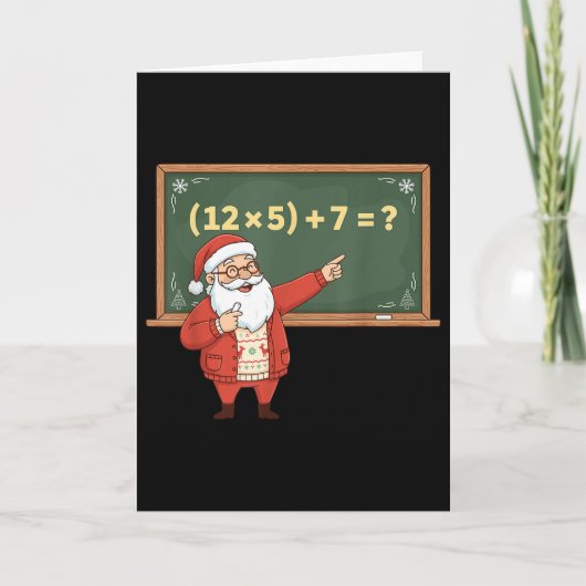 面白い 67 数学教師 クリスマス Meme 数式 カード (正面)