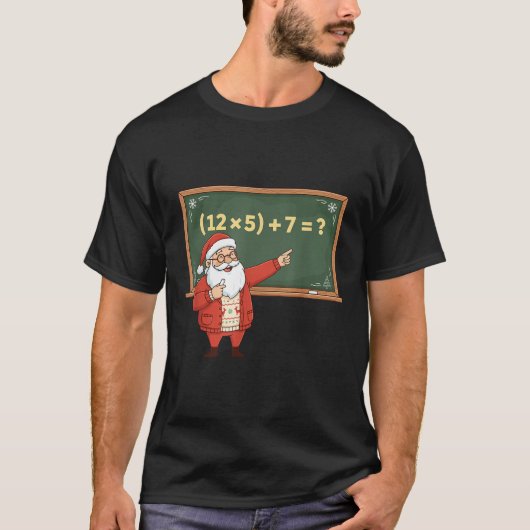 面白い 67 数学教師 クリスマス Meme 等式 Tシャツ (正面)