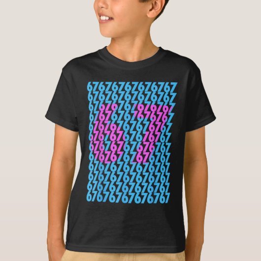 面白い 67 隠された 6 7 ミーム 中学校 6 7 おもしろい 6 Tシャツ (正面)