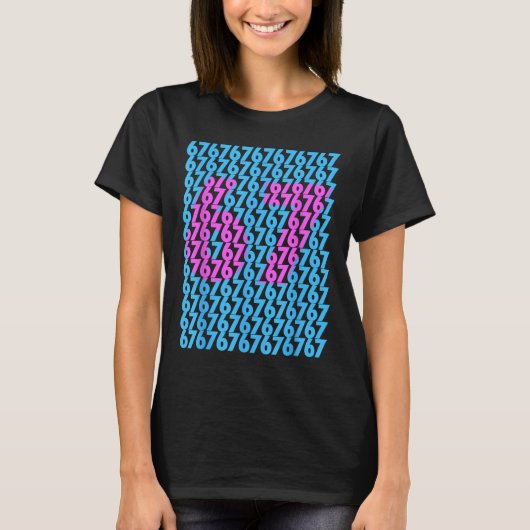 面白い 67 隠された 6 7 ミーム 中学校 6 7 おもしろい 6 Tシャツ (正面)