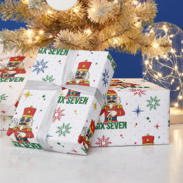 面白い 67 6 7 ミーム クリスマス ナッツクラッカー クリスマス ユーモア ラッピングペーパー