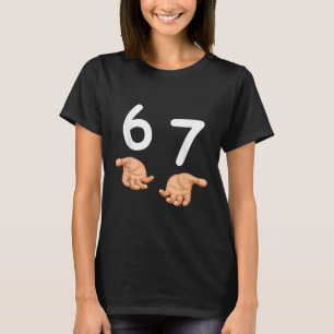 面白い 67 Hands 六七 メモ番号 6 と 7 元 Tシャツ