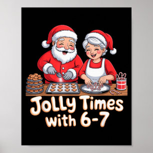 面白い 6 7 シックス セブン ミーム クリスマス サンタクロース 女性 ポスター
