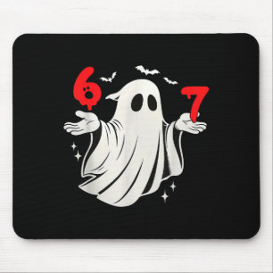 面白い 6 7 シックス セブン ミーム ハロウィン ユーモア 幽霊 コス マウスパッド