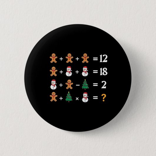 面白い 6 7 メーム クリスマス 演算順序 数学 缶バッジ (正面)