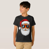 面白い 6 7 六 七 メメ Santa 顔 クリスマス メンズ  Tシャツ (正面フル)