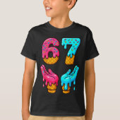 面白い 6 7 67 シックス セブン ミーム Tシャツ (正面)