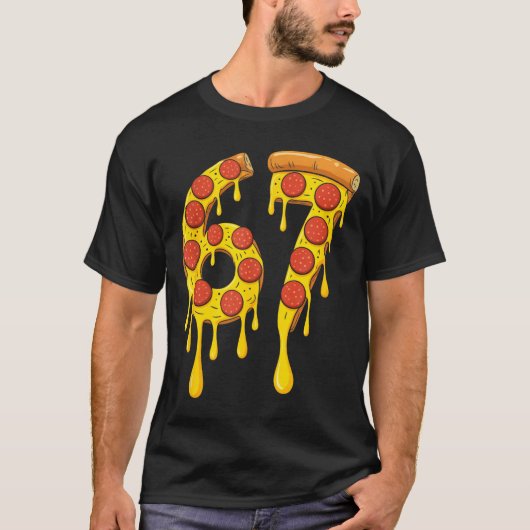 面白い 6 7 Zza 67 番号 Tシャツ (正面)