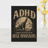 面白い ADHD 巨大な恐竜にいつも気を取られる カード (黄色い花)