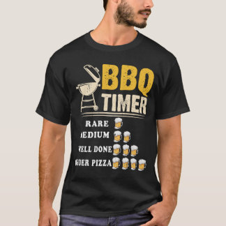 面白い BBQ タイマー フラグ ジョーク バーベキュー グリル 4th 7月 お父さん Tシャツ