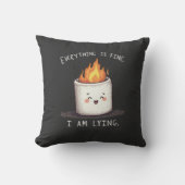 面白い Everything is Fine リア充ふわふわ枕 クッション (正面)