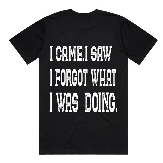 面白い I Came I Saw 引用 皮肉な 忘れっぽい シャツ