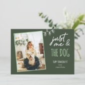 面白い Just Me & The Dog Howlidays 写真 グリーン シーズンカード (スタンド正面)