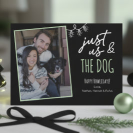 面白い Just Us & The Dog Howlidays 写真 ブラック シーズンカード