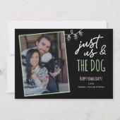 面白い Just Us & The Dog Howlidays 写真 ブラック シーズンカード (正面)