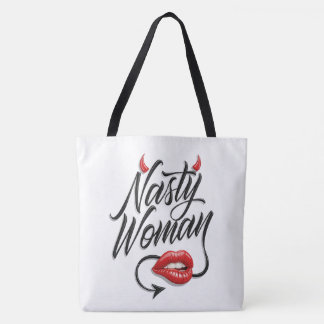 面白い "Nasty woman" トートバッグ