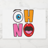 面白い「Oh No」キャラクター スパークリング ワイン ラベル (シングルラベル)