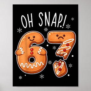 面白い Oh Snap 67 ショウガクッキー クリスマス メンズ ポスター