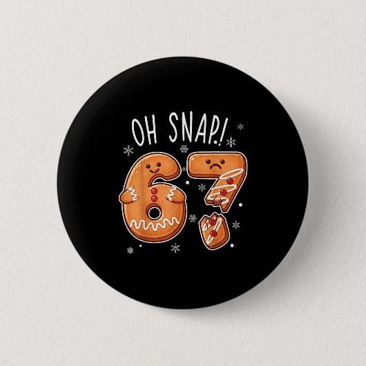 面白い Oh Snap 67 ショウガクッキー クリスマス メンズ 缶バッジ (正面)