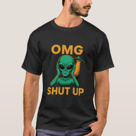 面白い OMG 黙れ エイリアン UFO 内向的 ユーモア Tシャツ