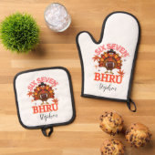 面白い Six Seven ミーム ターキーブラァ、ポストカード 鍋つかみ&鍋敷きセット (トップダウン)