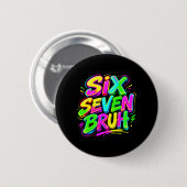 面白い Six Seven Bruh ミーム 67 グロウイング エラーの子供たち 缶バッジ (正面&裏面)