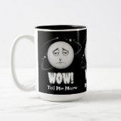 面白い"Wow"月顔コーヒーマグ ツートーンマグカップ (左)