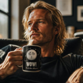 面白い"Wow"月顔コーヒーマグ ツートーンマグカップ
