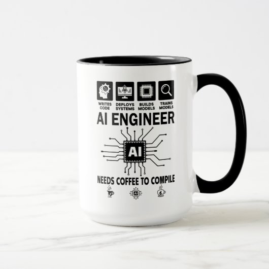 面白いAIエンジニア 人工知能 テック マグカップ (右)