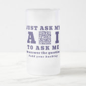 面白いAIテクノロジー専門家のパーソナライズされたQRコード　青 フロストグラスビールジョッキ (中央)