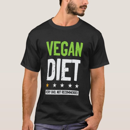 面白いBBQの肉好きのステーキグリル本当の男性ヴィーガンダイエット Tシャツ (正面)