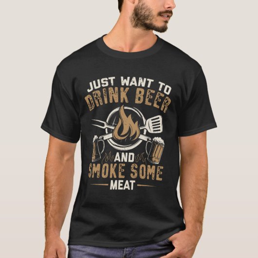 面白いBBQグリルシェフグリルマスター バーベキュー愛好家 Tシャツ (正面)