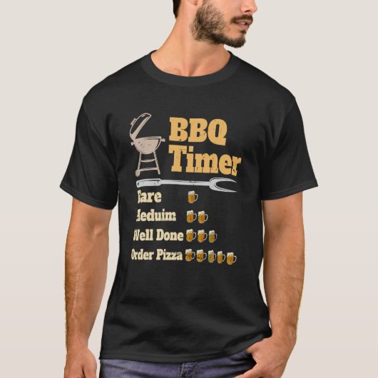 面白いBBQタイマーグリル Tシャツ (正面)